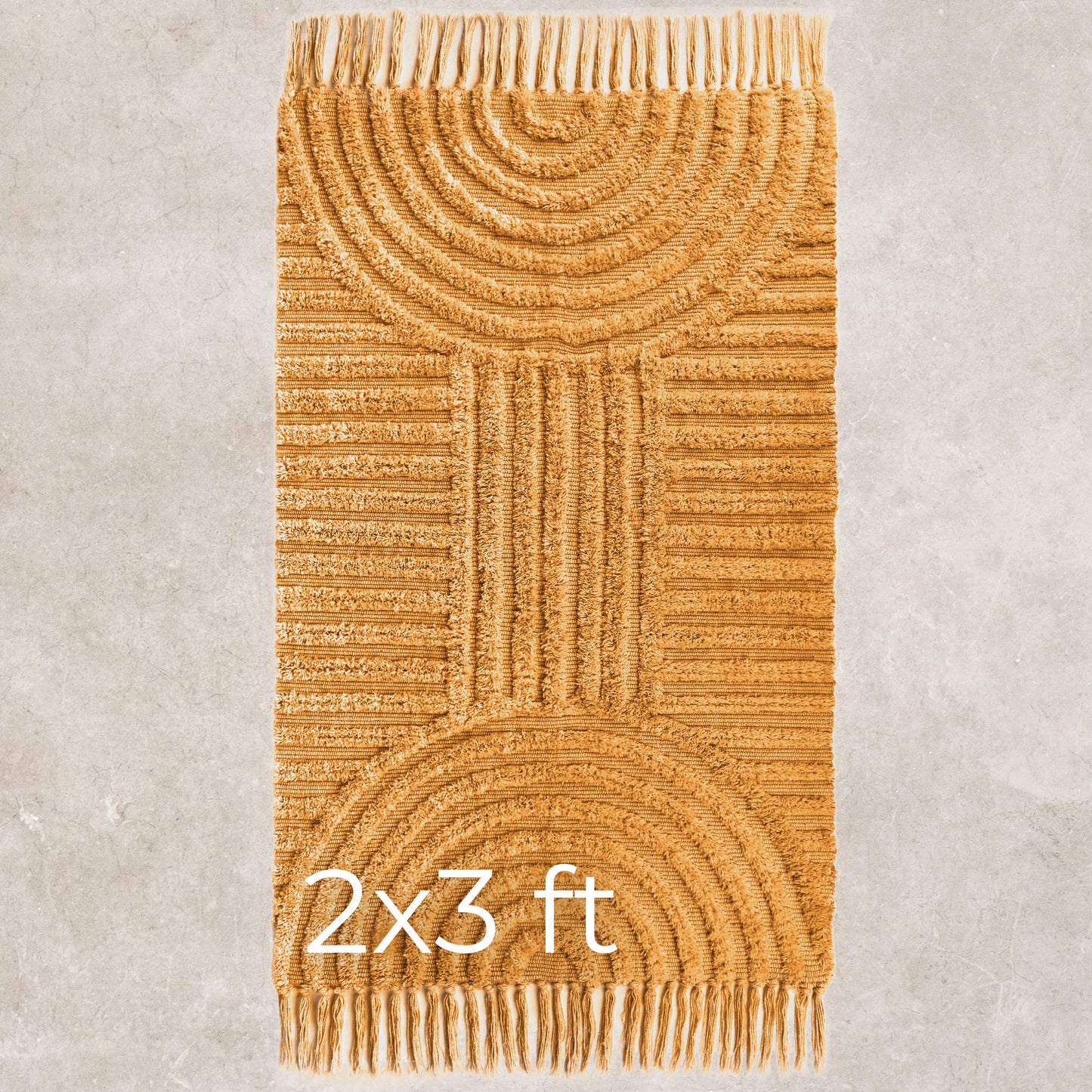 KIBAGA Beautiful Boho Rug with Tassels for Your Bathroom - Soft 2 x 3 ft. Cotton Rug Fits Perfectly Into Your Bath - Washable, Non-Slip Mat Ideal to Enhance Any Modern Home Decor, 24 x 36 inch