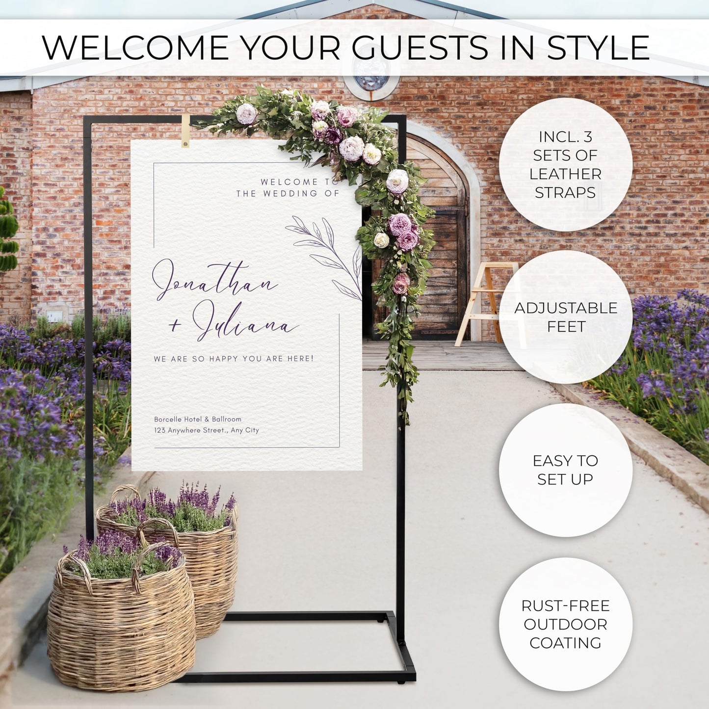 Beautiful Wedding Sign Stand - The Perfect Welcome to Our Wedding Sign - Aesthetic Holder Stand to Welcome Your Guests