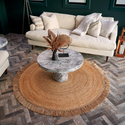 KIBAGA 2x3 ft Jute Rug - Soft and Non-Slip Mat, Perfect for Enhancing Your Bathroom or Modern Home Decor