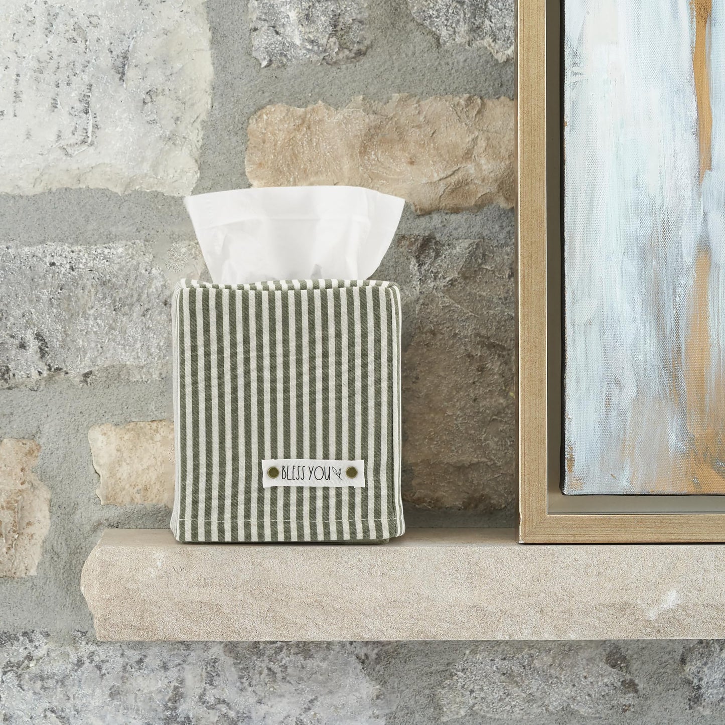 Stylish Tissue Box Cover - This Linen Holder Instantly Covers Your Square Tissue Boxes - The Perfect Cube Cover for Your Bathroom and Home